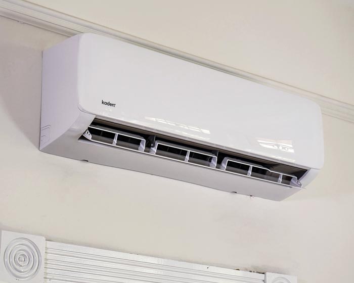 split system air conditioner mounted on wall